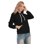 Black All-Over Print Women's Slim Pullover Hoodie