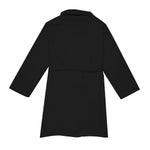 Black All-Over Print Men's Borg Fleece Robe