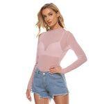 Pink All-Over Print Women's Mesh T-shirt