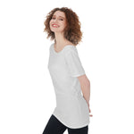 White All-Over Print Women's Large Off-Shoulder T-Shirt