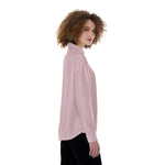 Pink All-Over Print Women's Satin Shirt