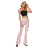 Pink All-Over Print Women's Skinny Flare Pants