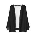 Black All-Over Print Women's Imitation Knitted Cardigan