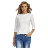 White All-Over Print Women's Raglan Sleeves T-shirts