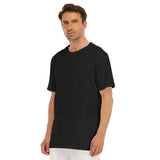 Black All-Over Print Men's O-Neck T-Shirt | 190GSM Cotton