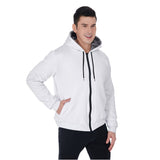 White All-Over Print Men's Sherpa Fleece Zip Up Hoodie