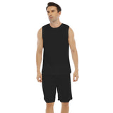 Black All-Over Print Men's Basketball Suit