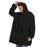 Black All-Over Print Unisex Sherpa Fleece Hoodie Blanket