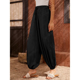 Black All-Over Print Women's Carrot Pants