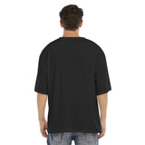 Black All-Over Print Men's Drop Shoulder T-shirt With Short Sleeve