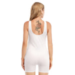 White All-Over Print Women's Sleeveless One-piece Swimsuit