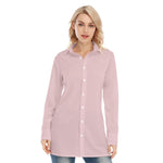 Pink All-Over Print Women's Long Shirt