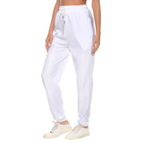 White All-Over Print Women's Casual Pants