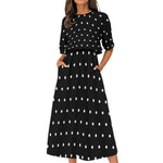 Polka Dots All-Over Print Women's Elastic Waist Dress