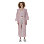 Pink All-Over Print Women's Satin Kimono Long Robe