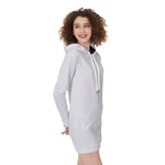 White All-Over Print Women's Long Hoodie