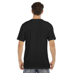 Black All-Over Print Men's Short Sleeve T-shirt With Chest Pocket