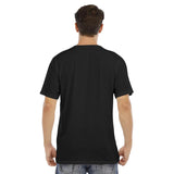 Black All-Over Print Men's Short Sleeve T-shirt With Chest Pocket