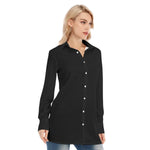 Black All-Over Print Women's Long Shirt