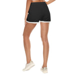 Black All-Over Print Women's Rolled Shorts