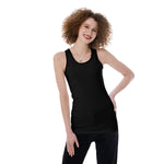 Black  All-Over Print Women's Back Hollow Tank Top