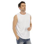 White All-Over Print Men's O-neck Sleeveless Tank Top