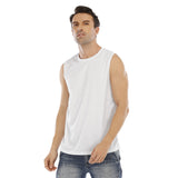 White All-Over Print Men's O-neck Sleeveless Tank Top