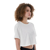 White All-Over Print Cropped T-Shirt