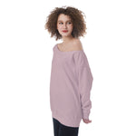 Pink All-Over Print Oversized Women's Off-Shoulder Sweatshirt