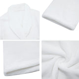 White All-Over Print Men's Borg Fleece Robe