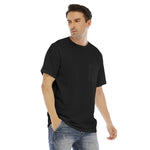 Black All-Over Print Men's Short Sleeve T-shirt With Chest Pocket