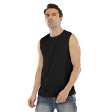 Black All-Over Print Men's O-neck Sleeveless Tank Top