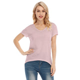 Pink All-Over Print Women's V-neck Short Sleeve T-shirt