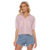 Pink All-Over Print Women's V-neck Shirts