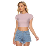 Pink All-Over Print Women's Raglan Cropped T-shirt