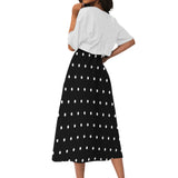 Polka Dots All-Over Print Women's Elastic Waist Dress