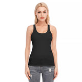 Black All-Over Print Women's Racer Vest | 190GSM Cotton