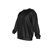 Black All-Over Print Men's Drop Shoulder Round Neck Long-Sleeved Sweatshirt