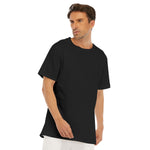 Black All-Over Print Men's O-Neck T-Shirt | 190GSM Cotton