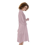 Pink All-Over Print Women's Satin Kimono Robe