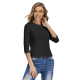 Black All-Over Print Women's Raglan Sleeves T-shirts