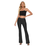 Black All-Over Print Women's Skinny Flare Pants