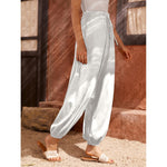 White All-Over Print Women's Carrot Pants