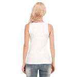 White All-Over Print Women's Skinny Sport Tank Top