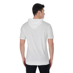 White All-Over Print Men's Short Sleeve Hoodie T-Shirt