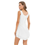 White All-Over Print Women's Tank Top Dress