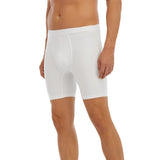 White All-Over Print Men's Long Boxer Briefs