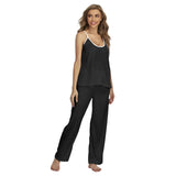 Black  All-Over Print Women's Cami Pajamas Sets