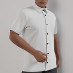 White All-Over Print Men's Shirt