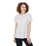 White All-Over Print Round Neck T-Shirt